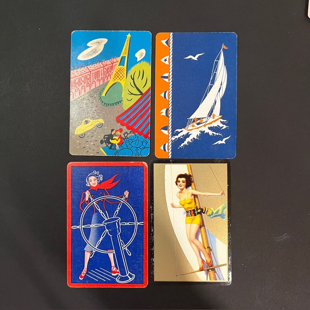 Playing Cards Vintage Single Swap Lot Of 14 Cards Unique Mix 1940s-1960s - Picture 4 of 7